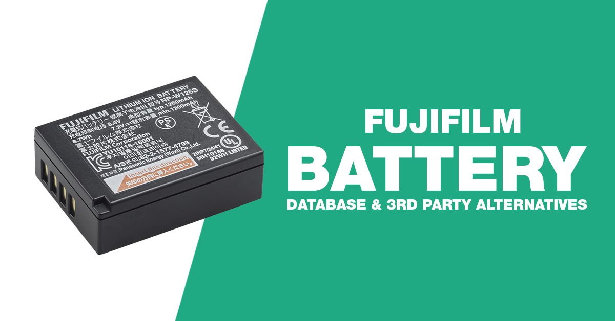 Fujifilm battery database graphic